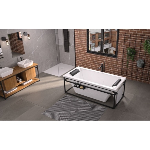 Baignoire industrielle CHARLESTON Blanc brillant - 180x80cm - Gauche