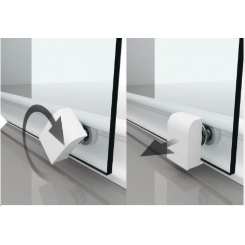 Paroi coulissante ZEPHYROS 2.0 2A Transparent - Silver - 200cm Déclipsage rapide  Paroi coulissante ZEPHYROS 2.0 2A Transparent - Silver - 200cm Déclipsage rapide