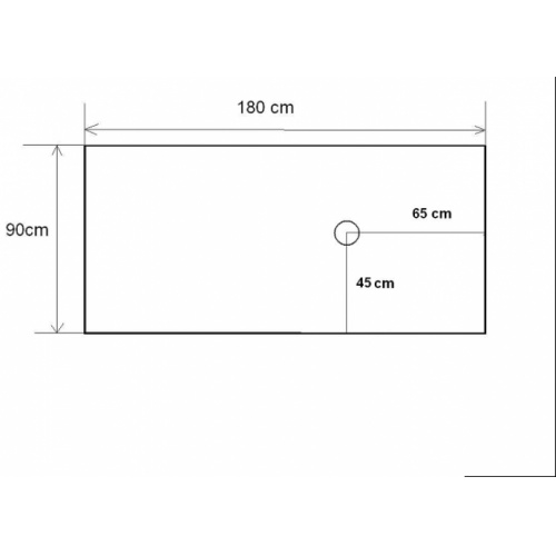 Receveur à carreler 180x90 siphon vertical JAckoboard Aqua décentré cotes 180x90