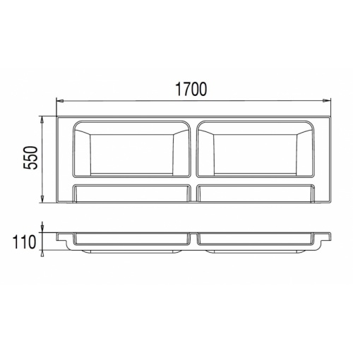 Tablier frontal avec rangement pour baignoire ALLURE 170cm 661300 001 87 Schéma