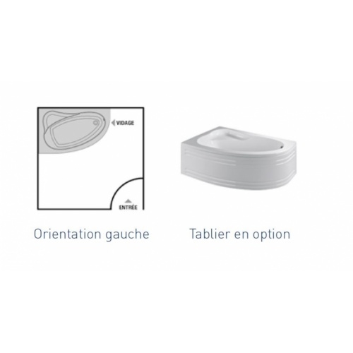 Baignoire d'angle gain de place ARCHIPEL 150x100 cm - Version gauche 67490000187 Baignoire d'angle gain de place ARCHIPEL 150x100 cm - Version gauche 67490000187