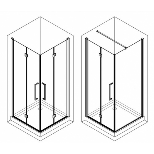 Paroi pivotante et pliante YOUNG 2GS - Transparent - Blanc - Droite - 77 cm YOUNG 2GS Paroi pivotante et pliante YOUNG 2GS - Transparent - Blanc - Droite - 77 cm YOUNG 2GS