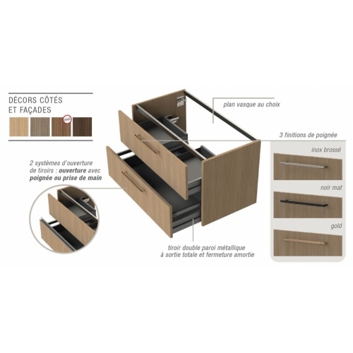 Meuble de salle de bain STRIATO Chêne Strié Cuivre Gamme STRIATO Meuble de salle de bain STRIATO Chêne Strié Cuivre Gamme STRIATO