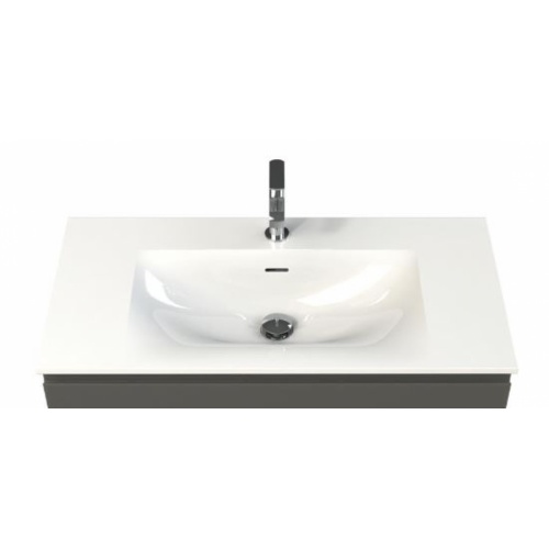 Meuble TEN 3 tiroirs 100cm Blanc mat avec plan marbre TEPLAN-2 Meuble TEN 3 tiroirs 100cm Blanc mat avec plan marbre TEPLAN-2