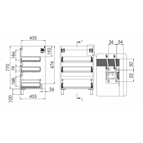 Meuble TEN 3 tiroirs 100cm Blanc mat avec plan marbre TEN 3T Schéma Meuble TEN 3 tiroirs 100cm Blanc mat avec plan marbre TEN 3T Schéma