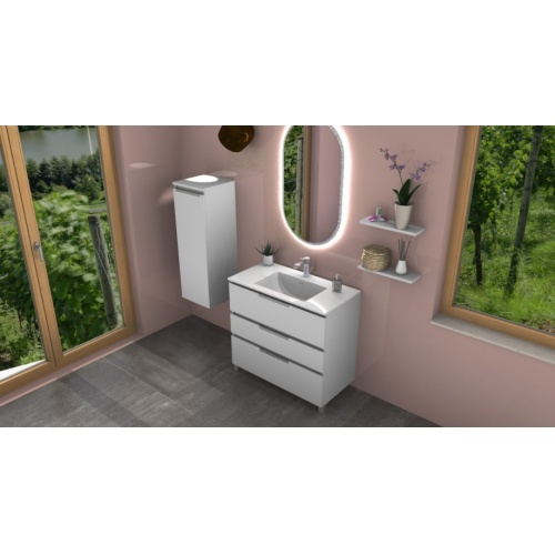 Meuble TEN 3 tiroirs 100cm Blanc mat avec plan marbre TEN_90 Blanc Mat_2 Meuble TEN 3 tiroirs 100cm Blanc mat avec plan marbre TEN_90 Blanc Mat_2