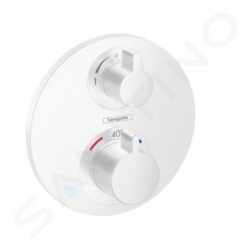 Set de finition ECOSTAT S pour mitigeur thermostatique encastré avec robinet d'arrêt et inverseur