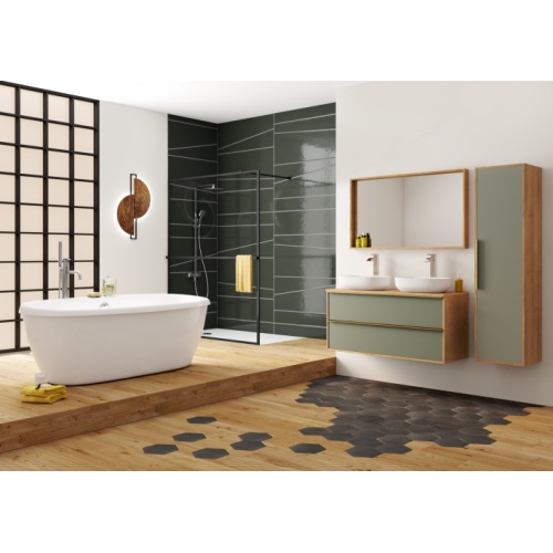 Paroi de douche MILTON style industriel - 80cm Tendance aquarine Graphic line 2023 Paroi de douche MILTON style industriel - 80cm Tendance aquarine Graphic line 2023