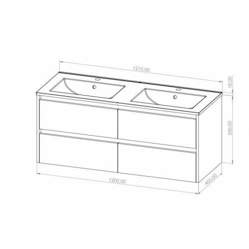 Meuble double vasque JUPITER 3.0 Bois Foncé 120 cm avec Miroir REFLET JUPITER 3 0 120cm Meuble double vasque JUPITER 3.0 Bois Foncé 120 cm avec Miroir REFLET JUPITER 3 0 120cm