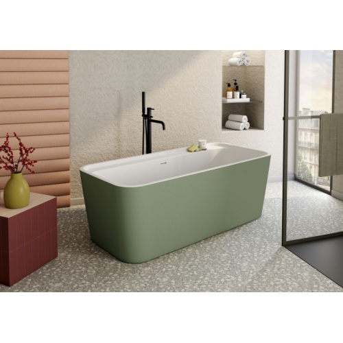 Baignoire ilot ou murale KAMBIA Vert Eucalyptus 828486_KAMBIA-Baignoire-autoportante__Photo-2NC