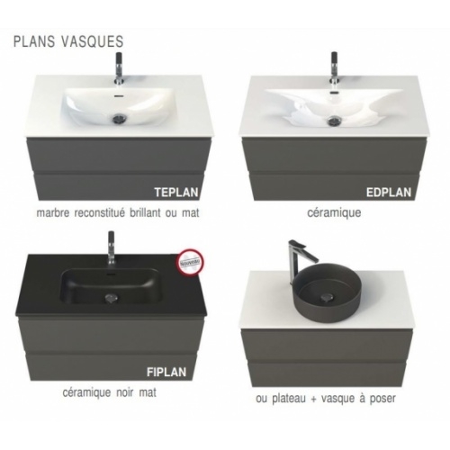 Meuble de salle de bain TOSCANE Noyer Tabac et Marbre Carrare Plan vasque TOSCANE Meuble de salle de bain TOSCANE Noyer Tabac et Marbre Carrare Plan vasque TOSCANE