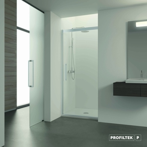 Paroi de douche VITA coulissante derrière mur - VA-211 VA211_Cromo-Transp-A