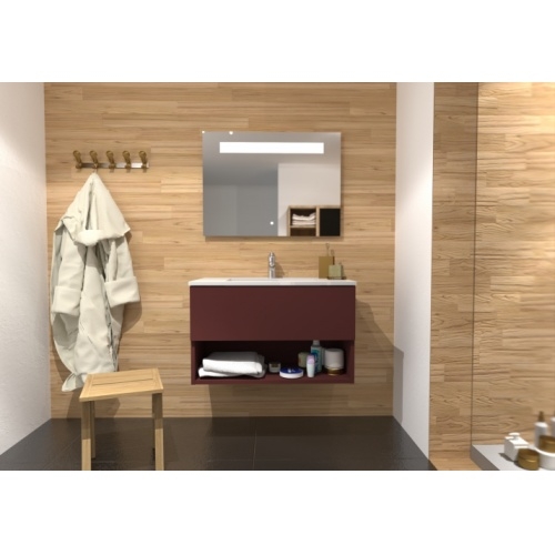 Meuble simple vasque DROSERA 80cm Aubergine - Sans Miroir DROSERA-80-aubergine_1