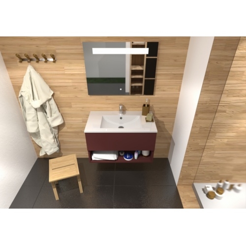 Meuble simple vasque DROSERA 80cm Aubergine - Sans Miroir DROSERA-80-aubergine_2