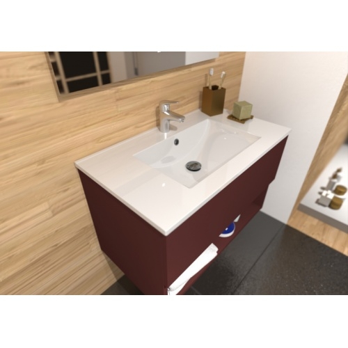 Meuble simple vasque DROSERA 80cm Aubergine - Sans Miroir DROSERA-80-aubergine_4