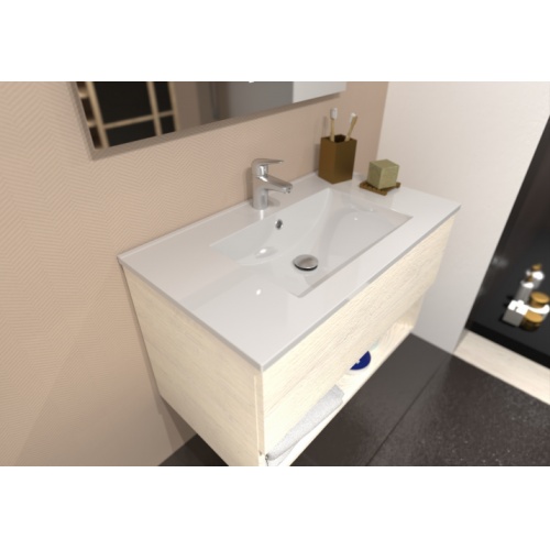 Meuble simple vasque DROSERA 80cm Chêne Blanc - Sans Miroir DROSERA-80-chene blanc_4 Meuble simple vasque DROSERA 80cm Chêne Blanc - Sans Miroir DROSERA-80-chene blanc_4