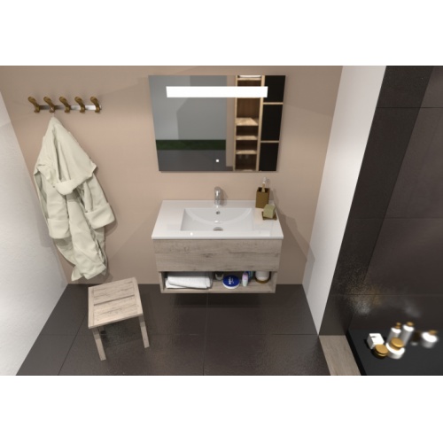 Meuble simple vasque DROSERA 80cm Chêne Gris - Sans Miroir DROSERA-80-chene gris_2 Meuble simple vasque DROSERA 80cm Chêne Gris - Sans Miroir DROSERA-80-chene gris_2