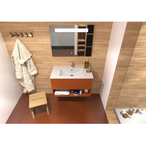 Meuble simple vasque DROSERA 80cm Terracotta - Sans Miroir DROSERA-80-terracotta_2