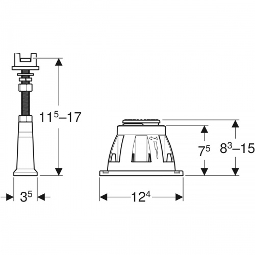 Kit de pieds pour receveurs Geberit Renova 00043000_3