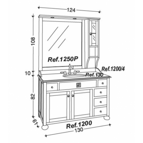 Meuble de salle de bain RICORDI composition 25 - 130 cm RICORDI 25 Schéma Meuble de salle de bain RICORDI composition 25 - 130 cm RICORDI 25 Schéma