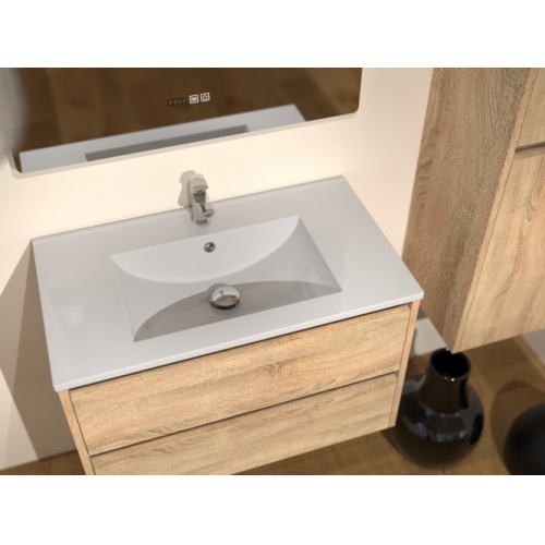 Meuble vasque JUPITER 3.0 Bois Clair 80cm avec Miroir Reflet Jupiter-80-bois clair-elegance_3