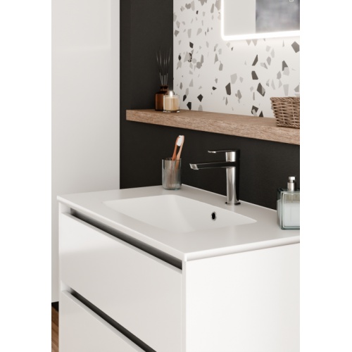 Meuble vasque JUPITER 3.0 Blanc Brillant 80 cm avec Miroir REFLET Jupiter-80-blanc_2