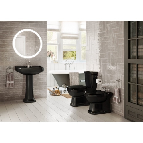 Pack WC au sol rétro CARMEN sans bride Noir Brillant CARMEN NOIR