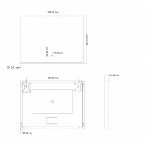 Miroir avec cadre Noir Mat QUADRO rétroéclairé LED - 80cm QUADRO 80 Miroir avec cadre Noir Mat QUADRO rétroéclairé LED - 80cm QUADRO 80