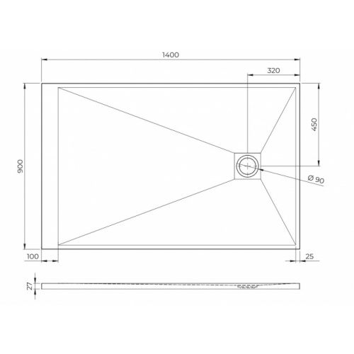 Receveur de douche ULTRA LIGHT Blanc 140x90cm 90x140 Receveur de douche ULTRA LIGHT Blanc 140x90cm 90x140