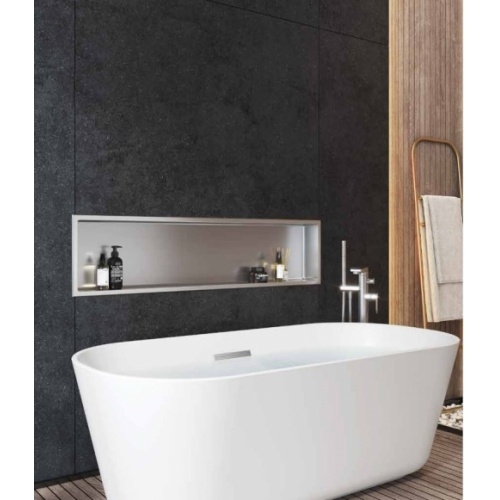 Niche murale de douche, étagère encastrable douche acier Inox Brossé - 30x90cm NS-1236 Inox Amb Niche murale de douche, étagère encastrable douche acier Inox Brossé - 30x90cm NS-1236 Inox Amb