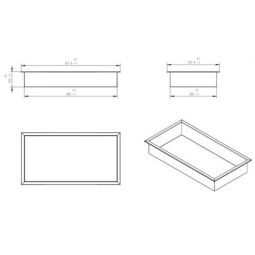 Niche murale à encastrée Inox Brossé - 30x90cm NS-1236 Schéma