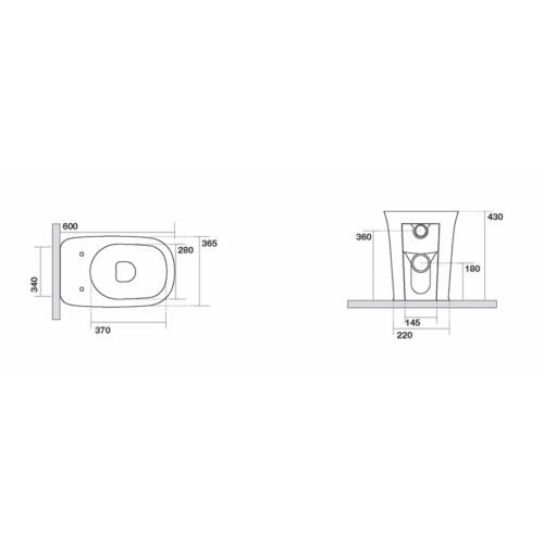 Cuvette NEW YORKER monobloc Blanc brillant WCNY01_Schéma