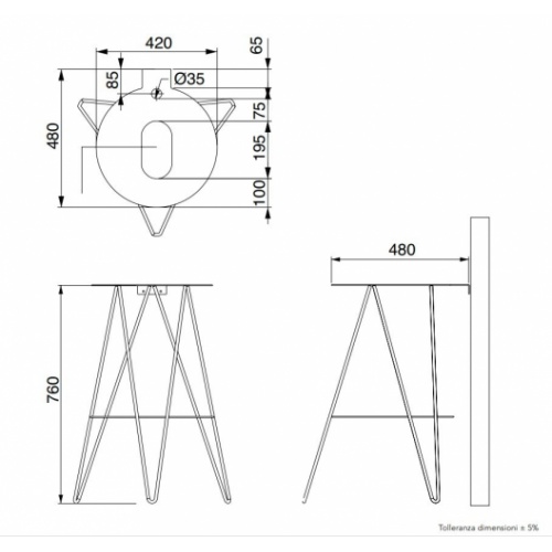 Structure GUSTAV en métal Noir 5060_Schéma Structure GUSTAV en métal Noir 5060_Schéma