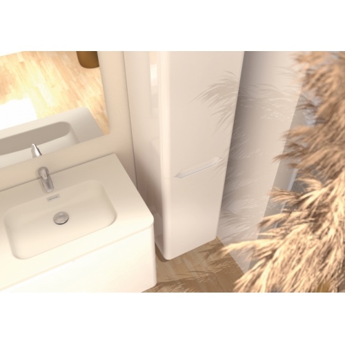 Meuble double vasque LUNA Blanc brillant 140cm avec miroir KATHY Luna-140-blanc_1