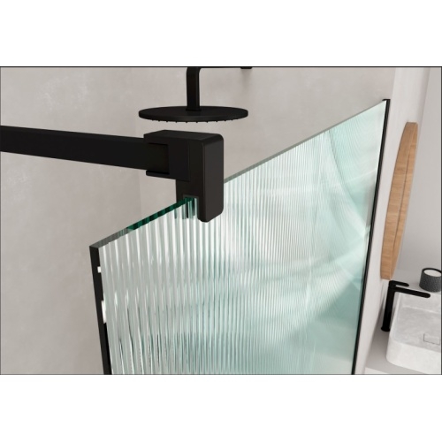 Paroi de douche fixe FADO Noir - Verre Wavy - 110 cm FADO-Negro-Wavy-D Paroi de douche fixe FADO Noir - Verre Wavy - 110 cm FADO-Negro-Wavy-D