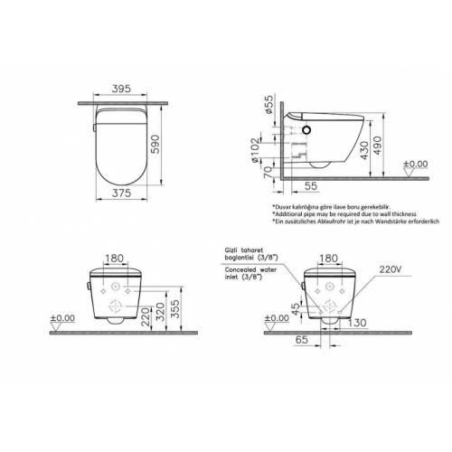 WC lavant V-CARE ULTRA V-Care Ultra 7234B003-6222_Schéma