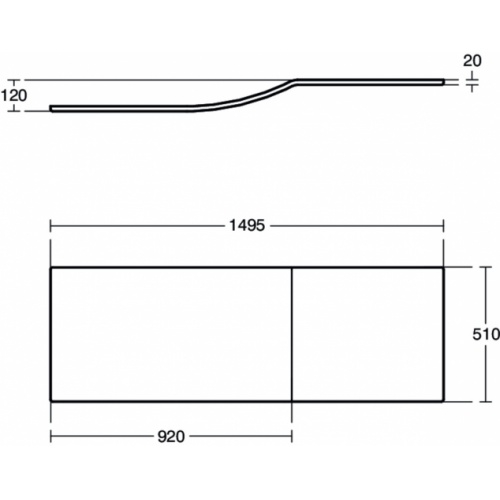 Tablier de baignoire frontal CONNECT AIR 150cm IS_E1551