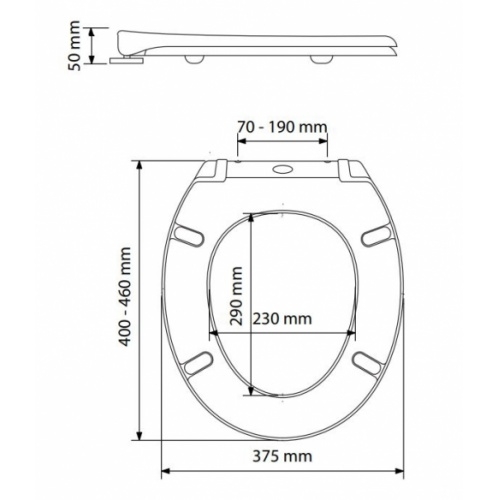 Abattant blanc AUTO CLIP avec frein de chute* AUTOCLIP Schéma 2025