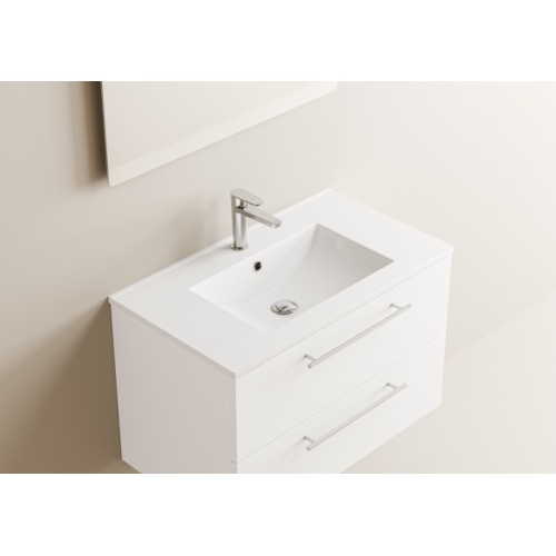 Meuble de salle de bain NEPTUNE Blanc 80 cm - Miroir LITE Neptune 80 - Vasque - Blanc Meuble de salle de bain NEPTUNE Blanc 80 cm - Miroir LITE Neptune 80 - Vasque - Blanc
