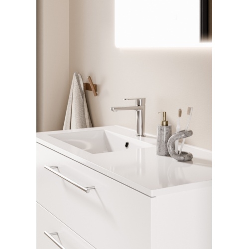 Meuble de salle de bain NEPTUNE Blanc 100D - Miroir LITE Neptune 100D - Cote - Blanc Meuble de salle de bain NEPTUNE Blanc 100D - Miroir LITE Neptune 100D - Cote - Blanc