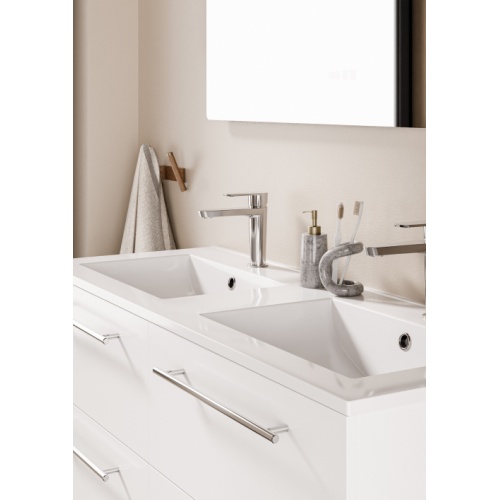 Meuble NEPTUNE Blanc 120 cm - Miroir Lite Neptune 120 - Cote - Blanc Meuble NEPTUNE Blanc 120 cm - Miroir Lite Neptune 120 - Cote - Blanc