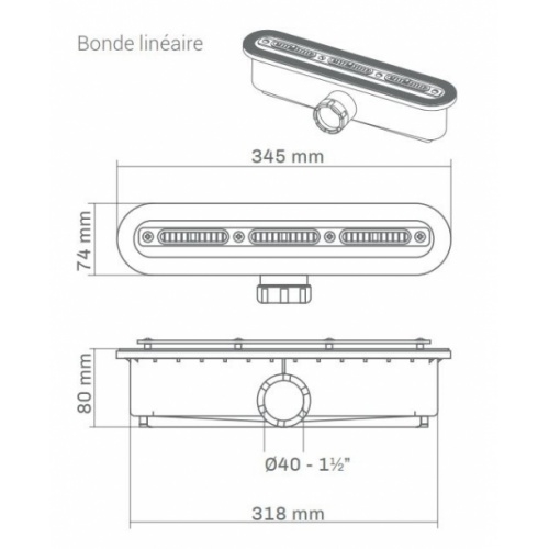 Receveur de douche ELAN Epoque Noir - Grille Or - 80x140cm Bonde linéaire Mc Bath  Receveur de douche ELAN Epoque Noir - Grille Or - 80x140cm Bonde linéaire Mc Bath