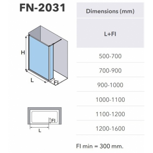 Paroi de douche d'angle NORDIC avec cadre aluminium - FN-2031 Fn-2031 Paroi de douche d'angle NORDIC avec cadre aluminium - FN-2031 Fn-2031
