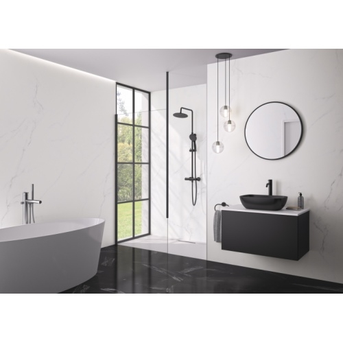 Colonne de douche thermostatique AQUAFACTORY Noir aquafactory Colonne de douche thermostatique AQUAFACTORY Noir aquafactory