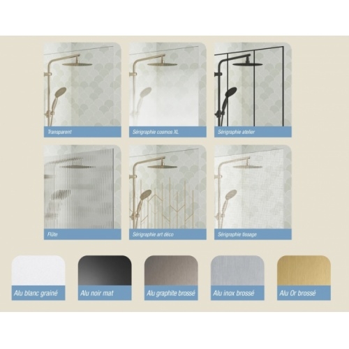 Paroi de douche walk-in SOLO DESIGN Flûte - Noir Mat - 90cm solo-design-finitions
