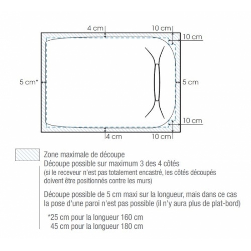 Receveur de douche KINEDIVA Bleu Marine 90x90cm kinediva découpe Receveur de douche KINEDIVA Bleu Marine 90x90cm kinediva découpe