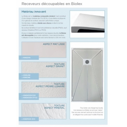 Receveur de douche KINEDIVA Blanc 90x180cm bIOLEX