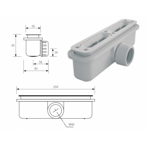 Receveur de douche Nano MAGMA HL Blanc 80x120cm Bonde Albero - Magma