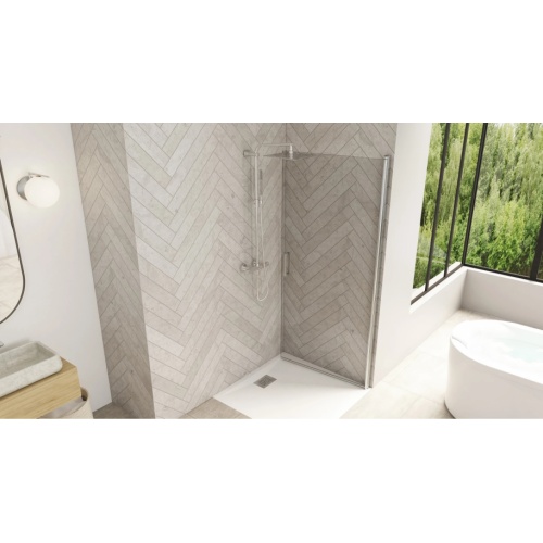 Paroi simple pivotante SOLO P Chromé - Transparent - 75cm SOLO P Chromé Paroi simple pivotante SOLO P Chromé - Transparent - 75cm SOLO P Chromé