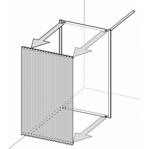 Paroi walk in CLAUSTRA Noir et Effet Bois 140 cm Paroi Claustra Paroi walk in CLAUSTRA Noir et Effet Bois 140 cm Paroi Claustra
